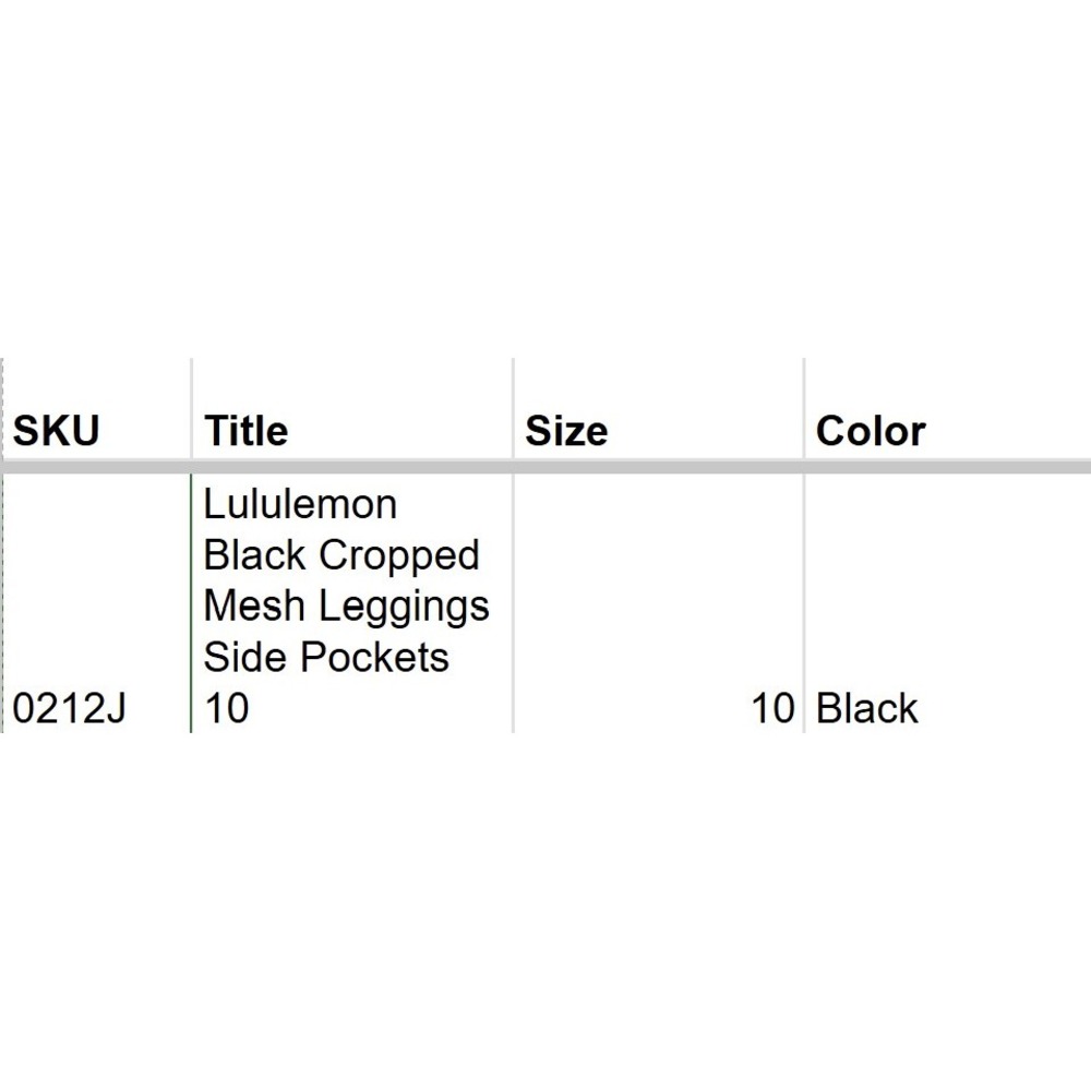 Lululemon Black Cropped Mesh Leggings Side Pockets 10 - Picture 8 of 8